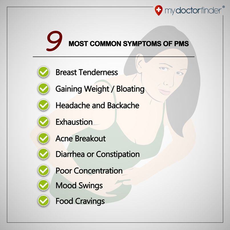 9 Most Common Symptoms of PMS - My Doctor Finder